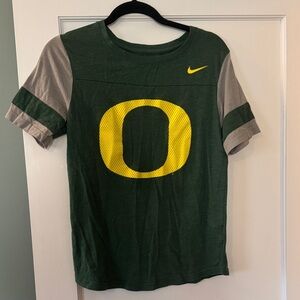Nike Oregon Ducks Green and Gray Tee with Yellow Accent